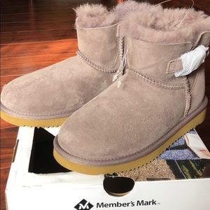 Girls short buckle boot-mushroom color